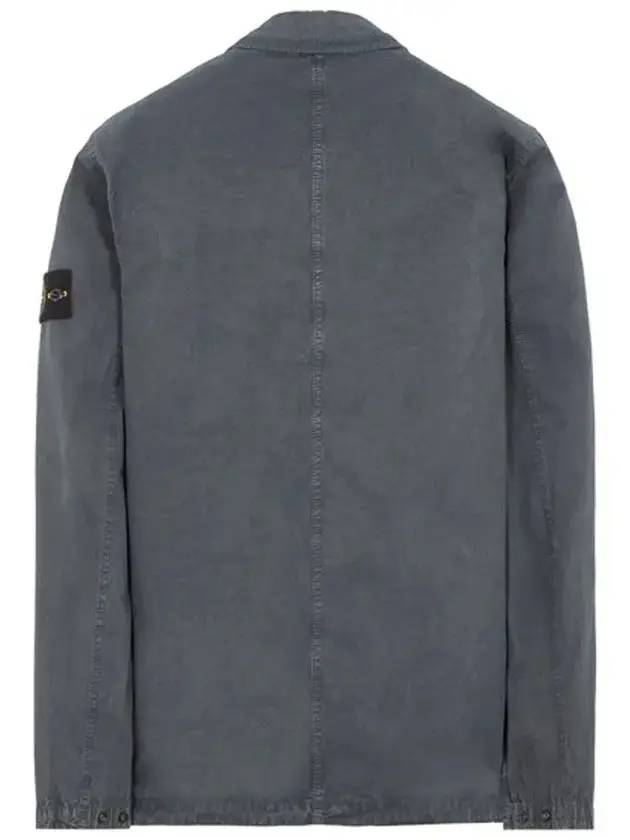 Brushed Organic Cotton Overshirt Jacket Dark Grey - STONE ISLAND - BALAAN 3