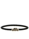 Seal Logo Leather Bracelet Black - ALEXANDER MCQUEEN - BALAAN 2