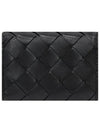 Tiny Tri-Fold Zipper Half Wallet Black - BOTTEGA VENETA - BALAAN 10