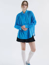 Mini collar shirring Asa cotton shirt blue 0112 - VOYONN - BALAAN 10