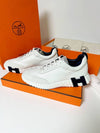 Bouncing Sneakers Calfskin Suede Goatskin Blanc - HERMES - BALAAN 2