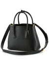 Double Saffiano Leather Mini Bag Black - PRADA - BALAAN 4