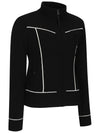 Official W TIPPING POINT ZIP UP CARDIGAN BK - ANEWGOLF - BALAAN 3