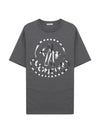 Logo Print Cotton Jersey Short Sleeve T-Shirt Dark Grey - MONCLER - BALAAN 1