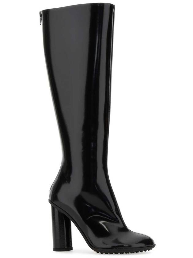 Women's Atomic Leather Knee High Long Boots Black - BOTTEGA VENETA - BALAAN 3