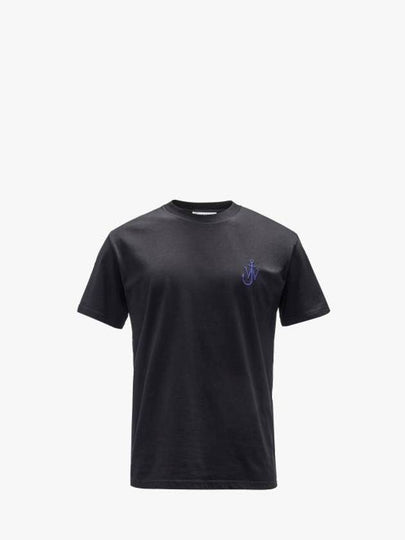 Logo Embroidered Back Print Short Sleeve T-Shirt Black - JW ANDERSON - BALAAN 2