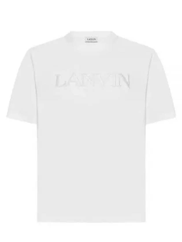 Embroidered Logo Short Sleeve T-shirt White - LANVIN - BALAAN 2