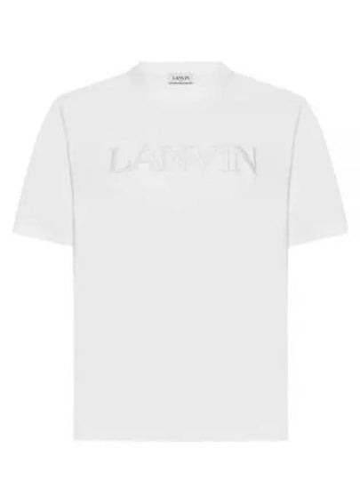 Embroidered Logo Short Sleeve T-shirt White - LANVIN - BALAAN 2