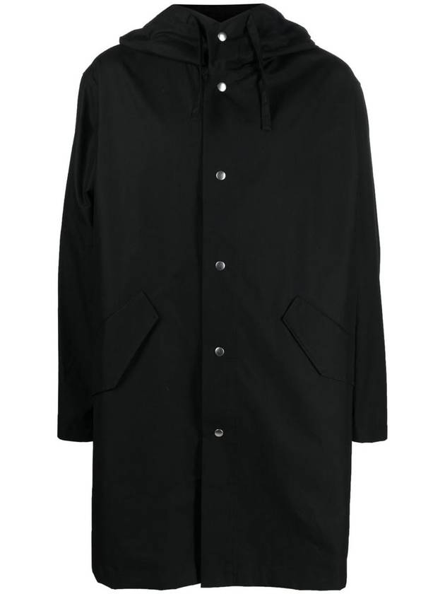 Back Logo Print Hooded Parka Black - JIL SANDER - BALAAN 2