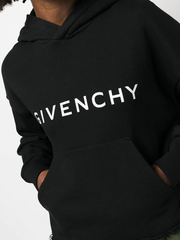 Women's Archetype Crop Fleece Hoodie Black - GIVENCHY - BALAAN 6