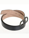 Men's Adjustable Gancini Leather Belt Black - SALVATORE FERRAGAMO - BALAAN 4