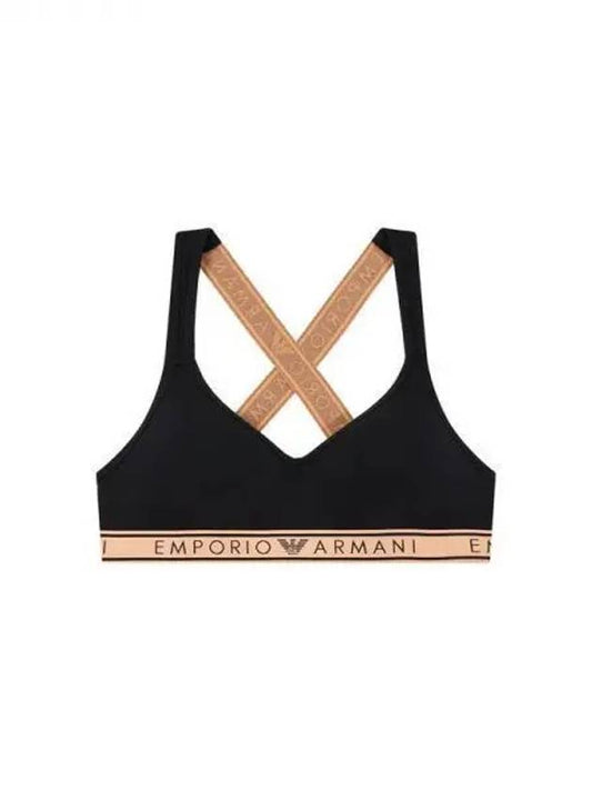 UNDERWEAR Women s Logo Banding Cross Strap Bra Black 271820 - EMPORIO ARMANI - BALAAN 1