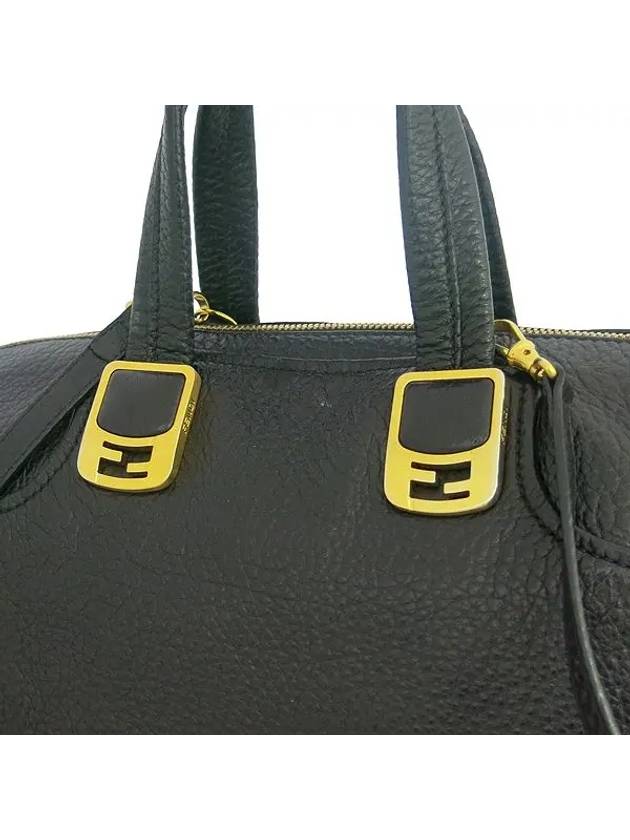 8BL110 Black Leather Chameleon Tote Bag Shoulder Strap - FENDI - BALAAN 4