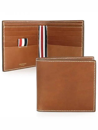 Vacchetta Leather Bill Fold Wallet Natural Brown - THOM BROWNE - BALAAN 2