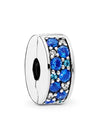 Pave Shining Clip Bracelet Charm Silver Blue - PANDORA - BALAAN 1