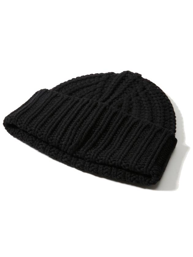 Logo Patch Cashmere Blend Beanie Black - MONCLER - BALAAN 3