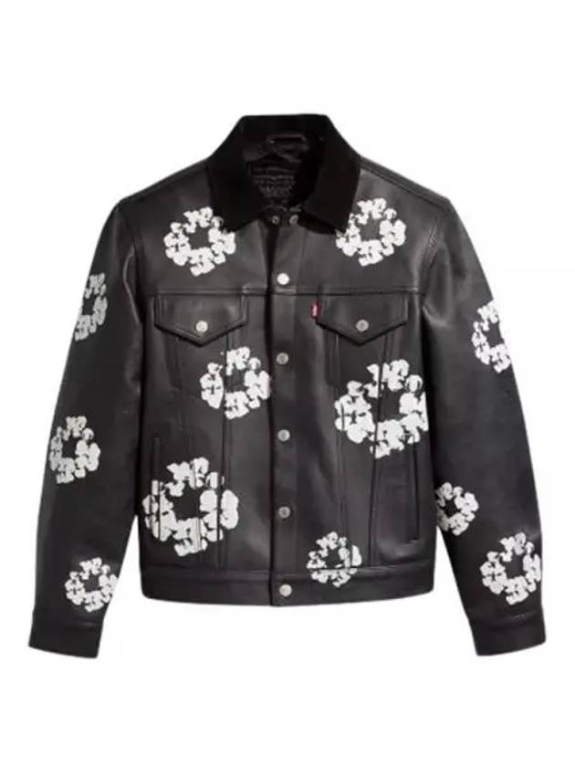 Denim Tears Wreath Type 3 Leather Cotton Jacket Black - LEVI'S - BALAAN 2