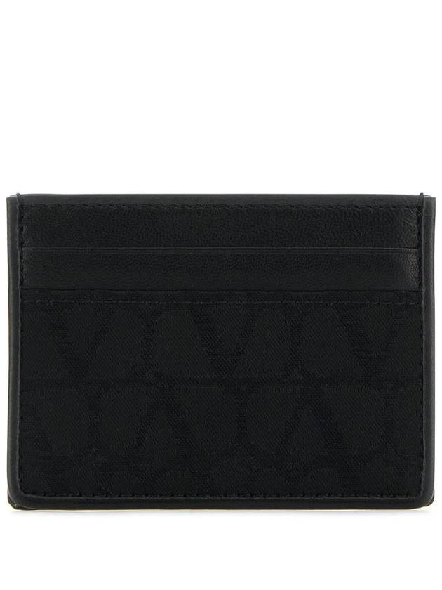 Iconograph Jacquard Card Wallet Black - VALENTINO - BALAAN 2