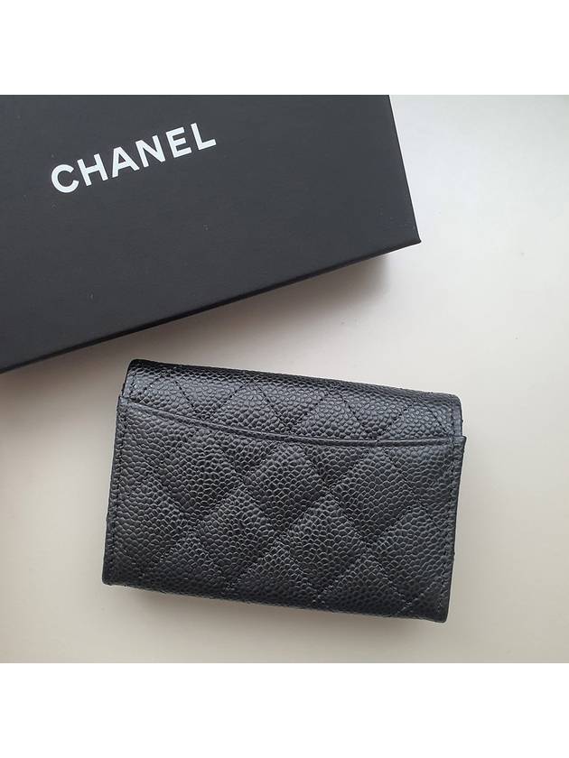 Classic Grained Calfskin Card Wallet Black - CHANEL - BALAAN 5