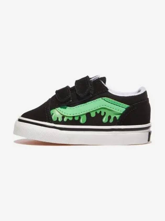 Kids Children Toddler Running Shoes Slip on Height elevating Sneakers Old School Squeak Glow Slime Black Green - VANS - BALAAN 1