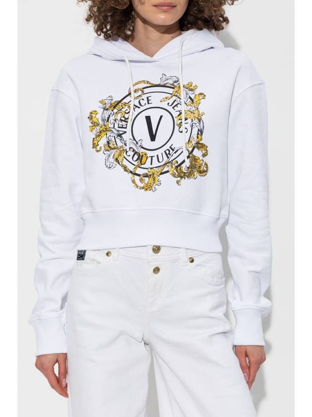 Versace Jeans Couture Sweatshirt With Print And Shimmering Sequins, Women's, White - VERSACE - BALAAN 3