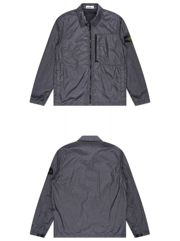 Garment Dyed Crinkle Reps Recycled Nylon Jacket Khaki Grey - STONE ISLAND - BALAAN 5