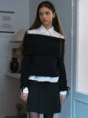 Youth off-shoulder wool sweater black - LETTER FROM MOON - BALAAN 7