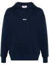 Micro Logo Cotton Hoodie Navy - MSGM - BALAAN 1