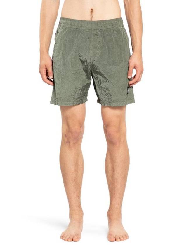 Men's Crinkle Swim Shorts Green - STONE ISLAND - BALAAN 1