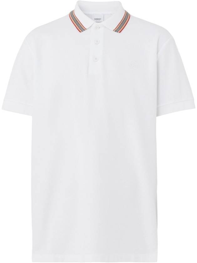 Collar Detail Polo Shirt White - BURBERRY - BALAAN 2