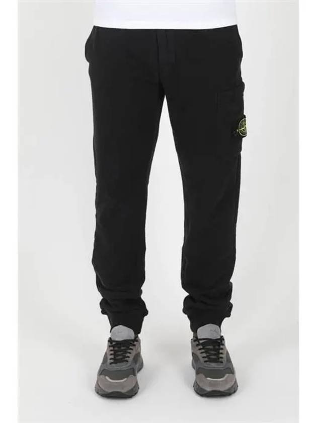 Waffen Patch Cotton Fleece Track Pants Black - STONE ISLAND - BALAAN 3