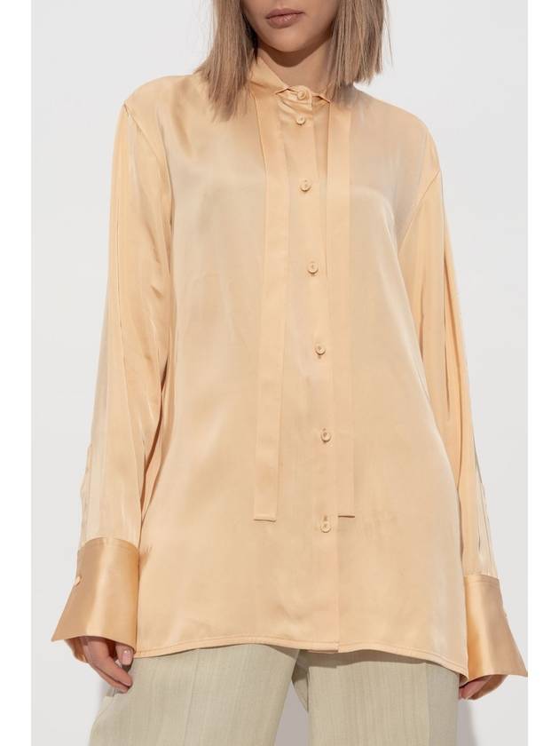 JIL SANDER Satin Shirt, Women's, Orange - JIL SANDER - BALAAN 3