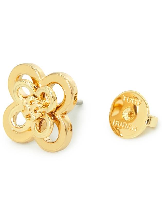 Double T Plaque Earrings Gold - TORY BURCH - BALAAN 8