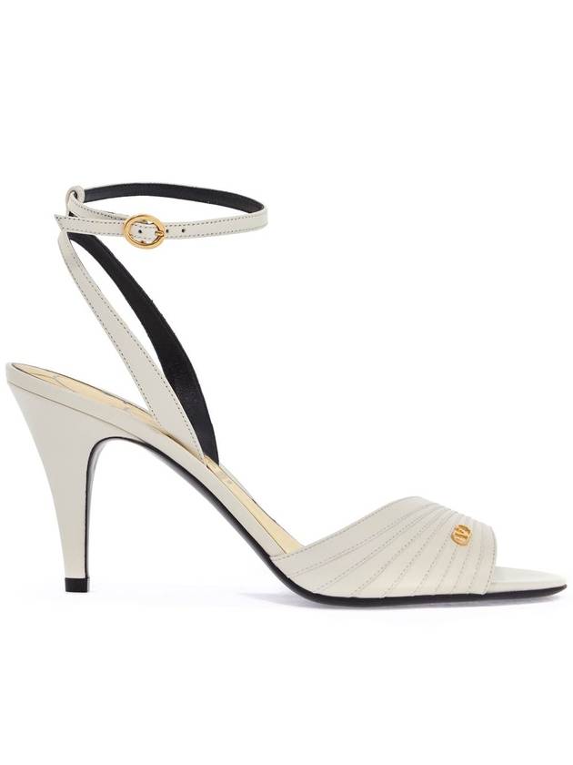 ivory goat leather stiletto sandal with striped strap - VALENTINO - BALAAN 1