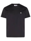 Logo Patch Short Sleeves T-Shirt Black - STONE ISLAND - BALAAN 1