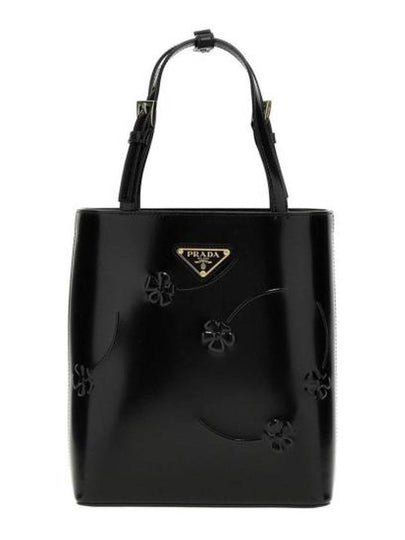 Brushed Leather Tote Bag Nero - PRADA - BALAAN 2