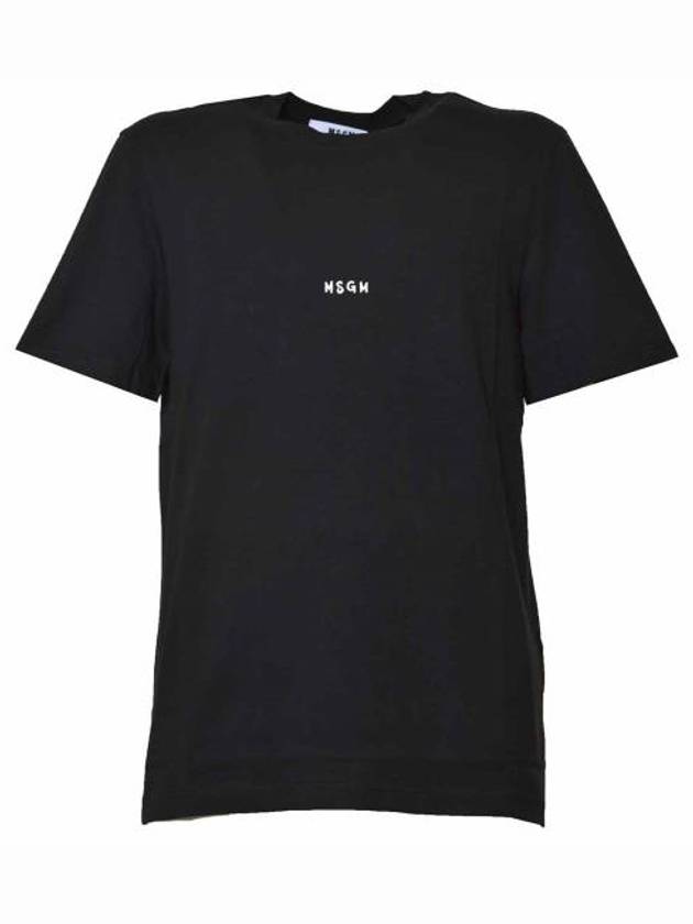 Micro Brushed Logo Short Sleeve T-Shirt Black - MSGM - BALAAN 2