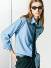 Fine Twill Tip Long Sleeve Shirt Sky Blue - S SY - BALAAN 4