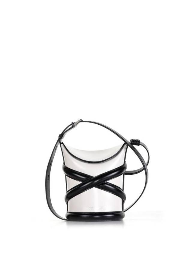 The Curve Two-Tone Bucket Bag White Black - ALEXANDER MCQUEEN - BALAAN 2