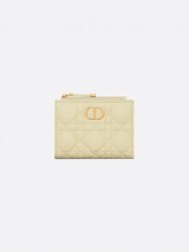 Caro Dahlia Supple Cannage Calfskin Half Wallet Pastel Yellow - DIOR - BALAAN 2