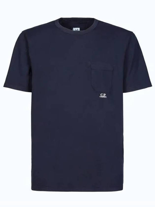 Small Logo Pocket Cotton Short Sleeve T-Shirt Total Eclipse - CP COMPANY - BALAAN 2