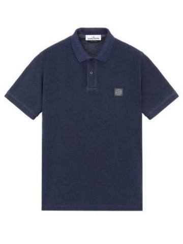 Stone Island Logo Patch Cotton Blend Pique Polo Shirt 701522S67 - STONE ISLAND - BALAAN 1