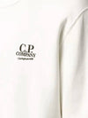 Men's Logo Embroidered Brushed Sweatshirt White - CP COMPANY - BALAAN 5