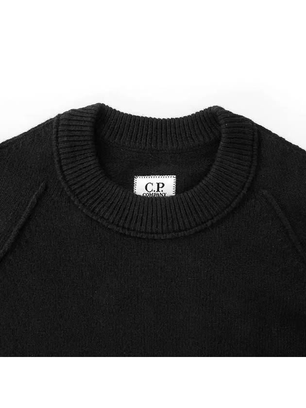 Lens Wappen Wool Knit Top Black - CP COMPANY - BALAAN 4