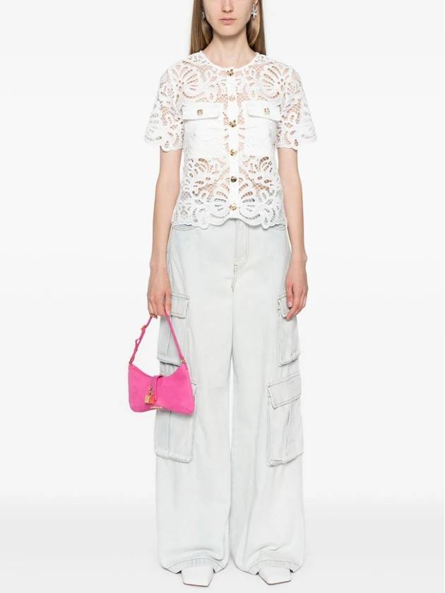 Guipure Lace Shirt White - SELF PORTRAIT - BALAAN 3