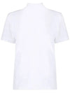 Women's Button Closure Cotton Short Sleeve Polo Shirt Optical White - MONCLER - BALAAN 3