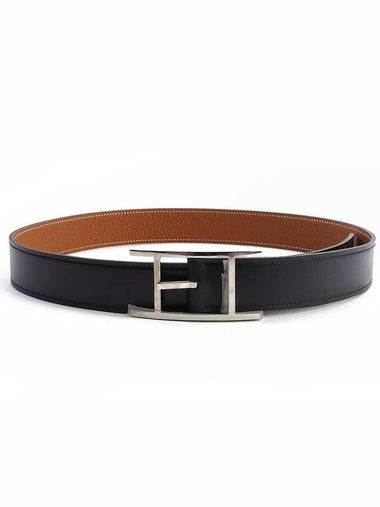 Quentin Togo Palladium Reversible Belt Gold Black - HERMES - BALAAN 1