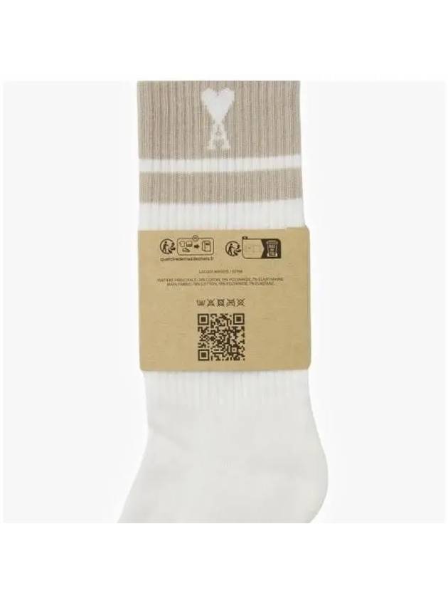 USC001 AW0015 271 De Coeur Heart Logo Striped Socks - AMI - BALAAN 4