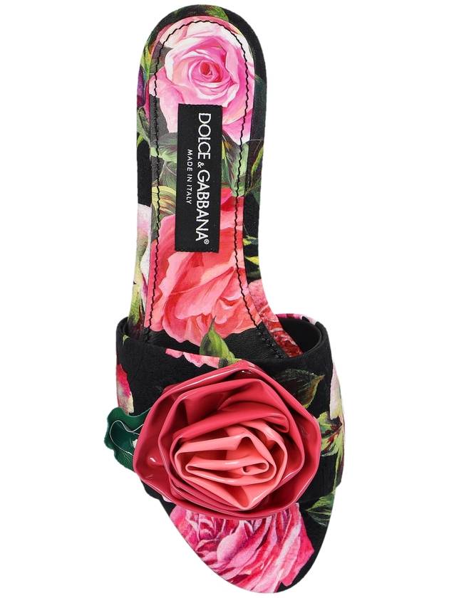 Dolce & Gabbana Floral Motif Slides, Women's, Pink - DOLCE&GABBANA - BALAAN 6