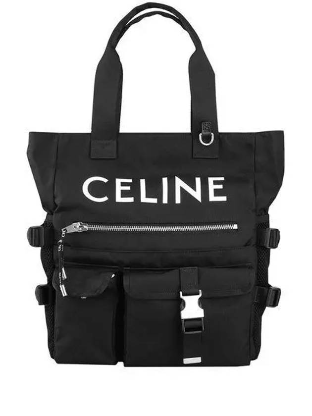 Nylon Logo Print Tote Bag Black - CELINE - BALAAN 2